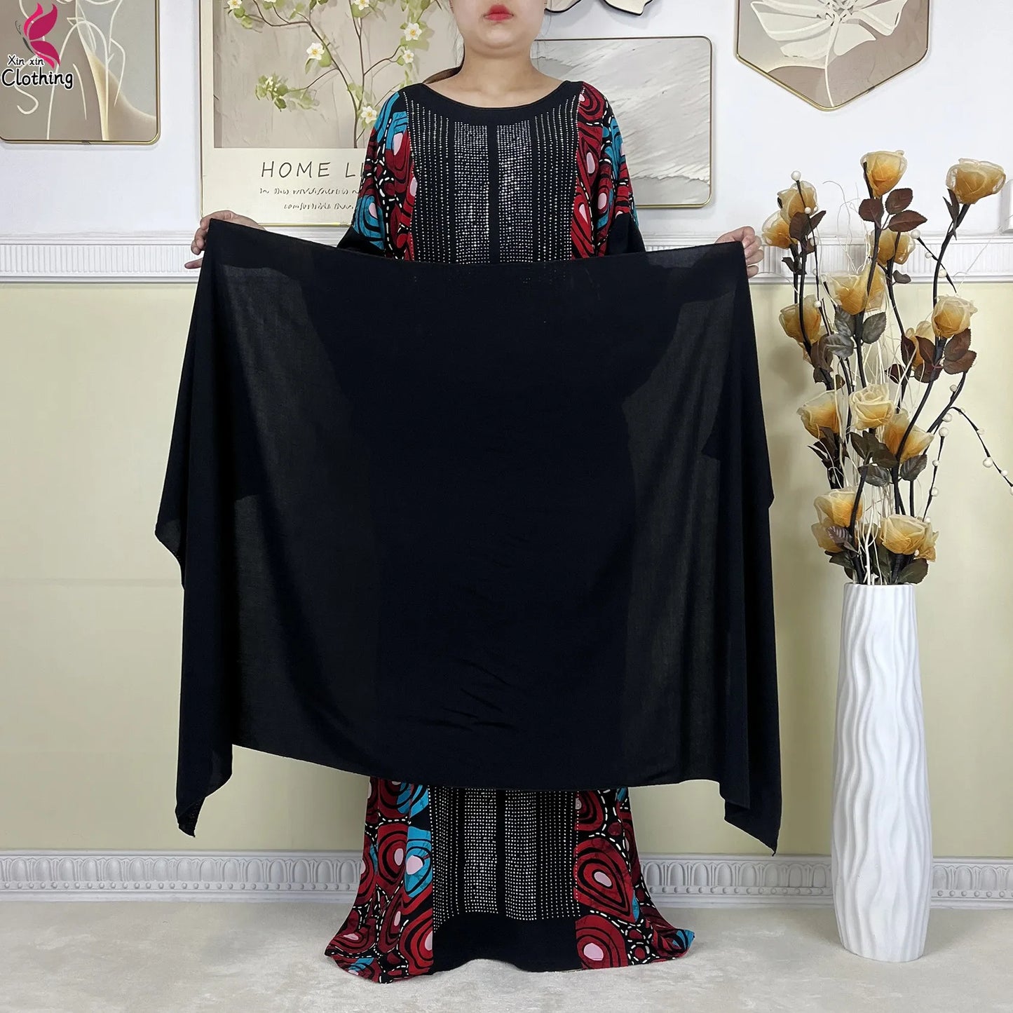 alalar-عبايات إسلامية جديدة من القطن للنساء مع وشاح كبيرNew Muslim Abayas Cotton Fabric For Women Dresse With Big Scarf 2025