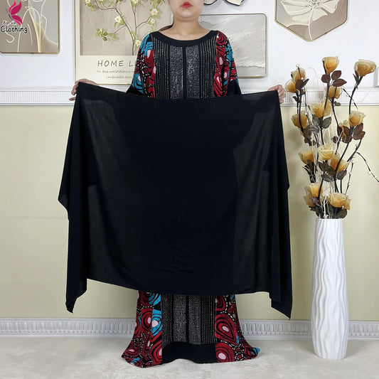 alalar-عبايات إسلامية جديدة من القطن للنساء مع وشاح كبيرNew Muslim Abayas Cotton Fabric For Women Dresse With Big Scarf 2025