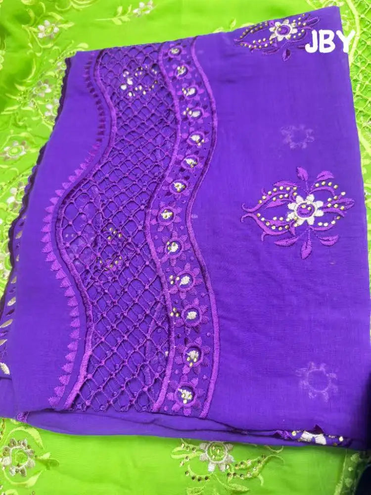 alalar | Luxury Embroidered Cotton Hijab Scarf – African & Dubai Style
