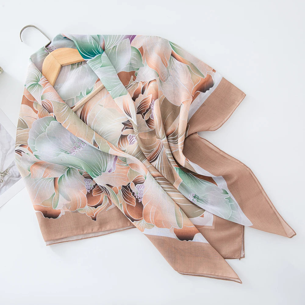 alalar-Scarf-Abaya Women Malaysia Tudung Bawal Flower Print Hijab New Design Headscarf