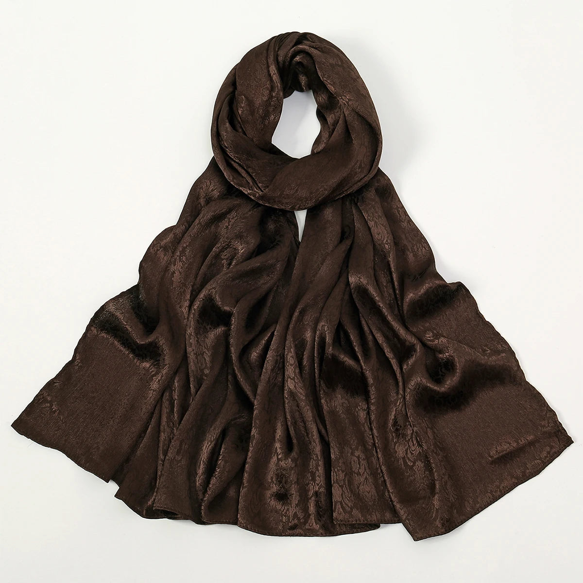 Fashion Leaf Print Satin Hijab -alalar