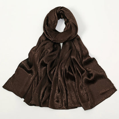 Fashion Leaf Print Satin Hijab -alalar