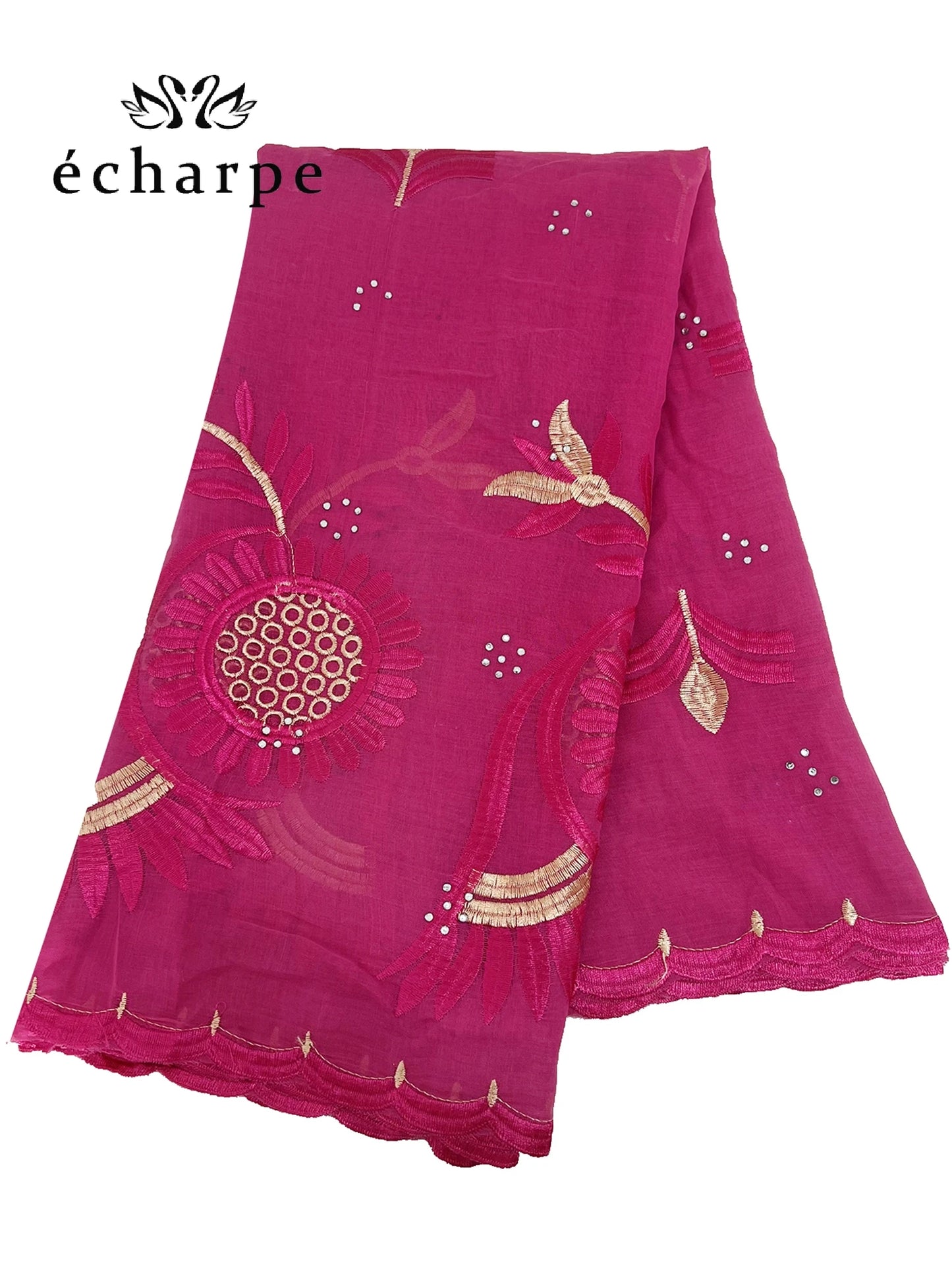 alalar | Dubai-Style Embroidered Cotton Hijab – African Pashmina Turban & Shawl