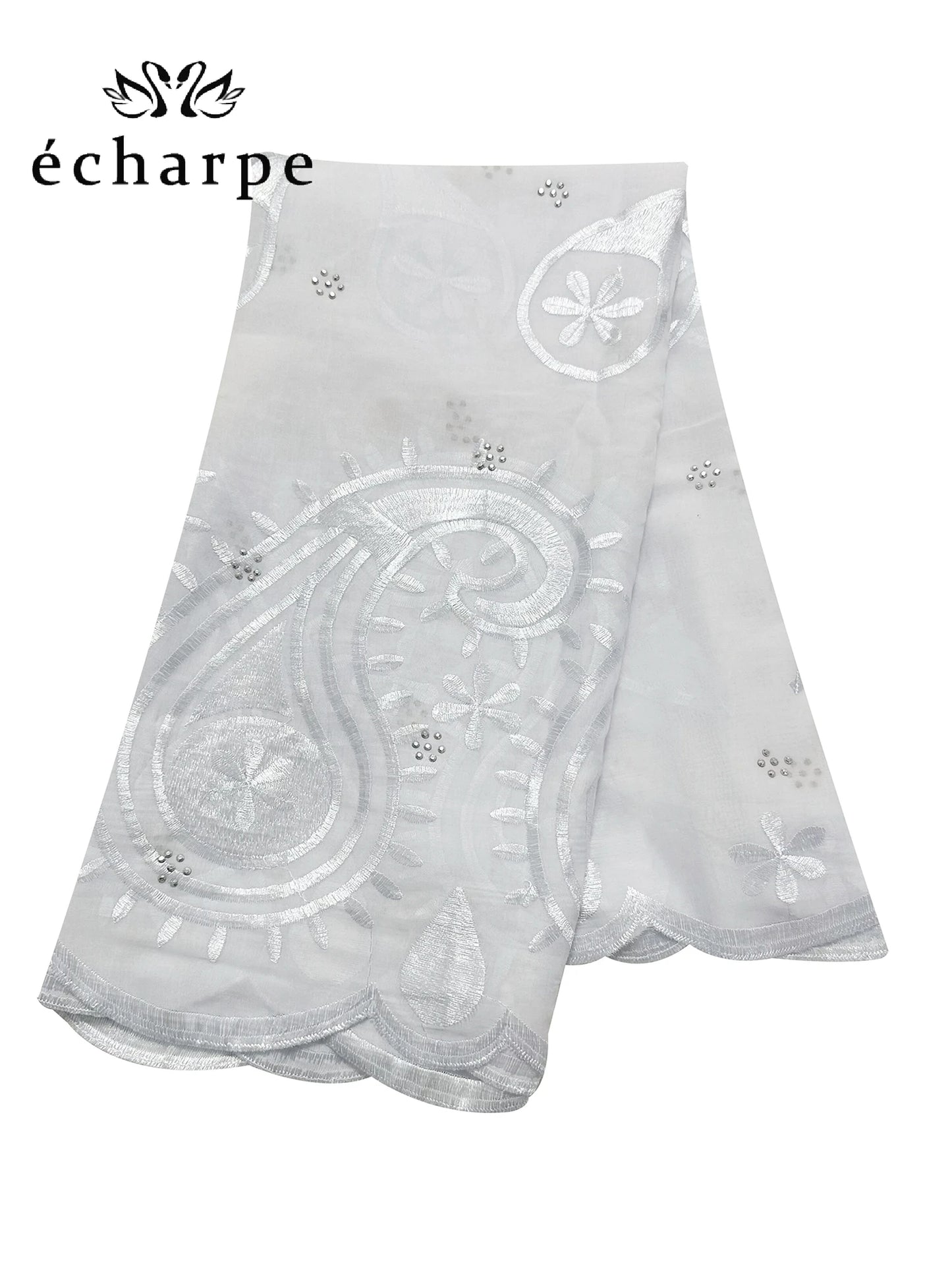 alalar | Dubai-Style Embroidered Cotton Hijab – African Pashmina Turban & Shawl