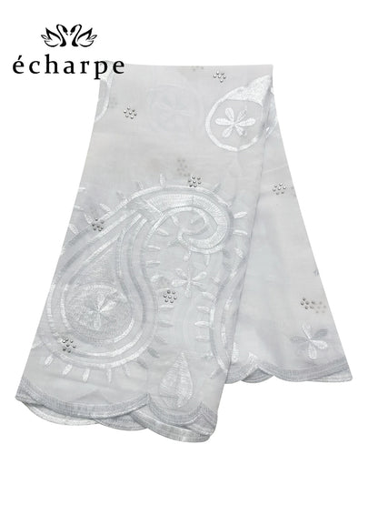 alalar | Dubai-Style Embroidered Cotton Hijab – African Pashmina Turban & Shawl