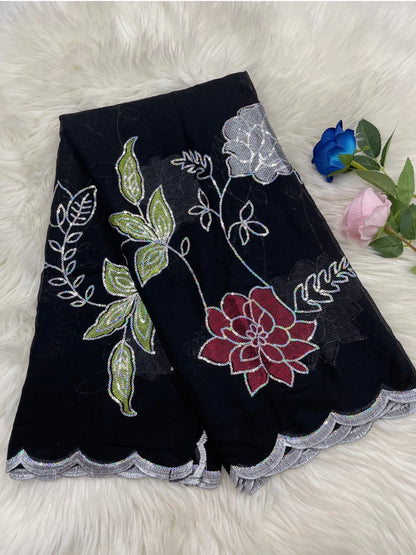 alalar | African Cotton Embroidered Hijab – Multicolor Dubai Ramadan Pashmina Wrap