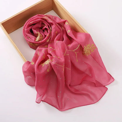 alalar | Embroidered Diamond Chiffon Hijab – Elegant Scarf & Turban Style Headwrap for Women