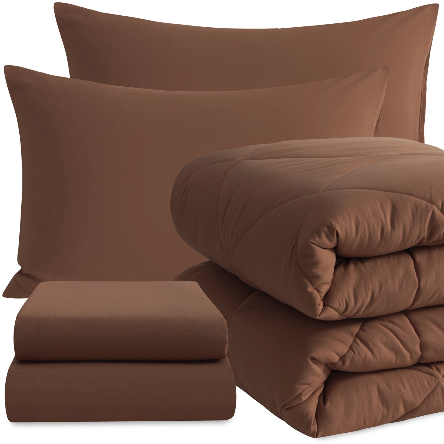 alalar- 5 Piece Bedding Comforter Set,Breathable Bed in a Bag, Includes Comforter, Fitted Sheet, Top Sheet and Pillowcases-طقم لحاف سرير مكون من 5 قطع، سرير قابل للتهوية في حقيبة، يتضمن لحافًا وملاءة مثبتة وملاءة علوية وأغطية وسائد