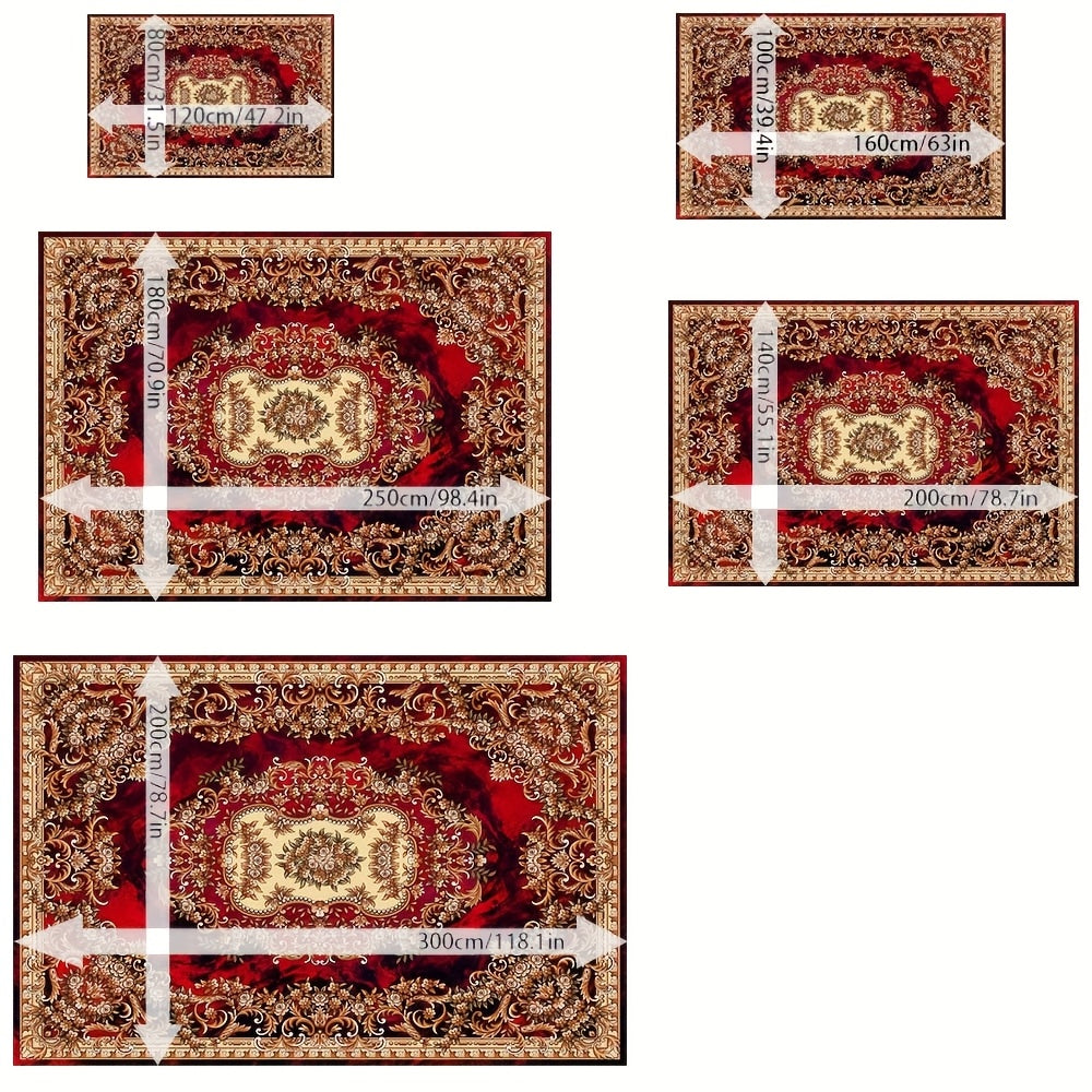 alalar- Soft Velvet Floral Print Carpet | 851 Grams/Square Meter-سجادة فاخرة