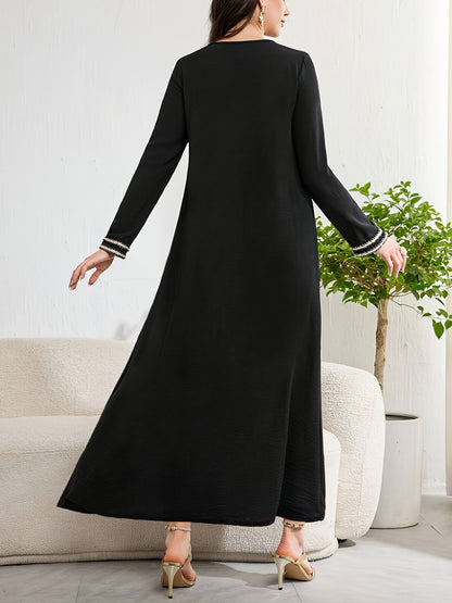 alalar-Scarf-Abaya-Women'S Arabic Abaya Dress - Elegant Turkish Robe with Long Flowing Garmen-tرداء تركي أنيق مع ثوب طويل