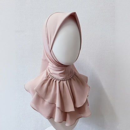 alalar-Hijab Scarf Head Cover - French Direct Style with Leaf Edge -غطاء رأس حجاب - نمط فرنسي مباشر مع حافة ورقة