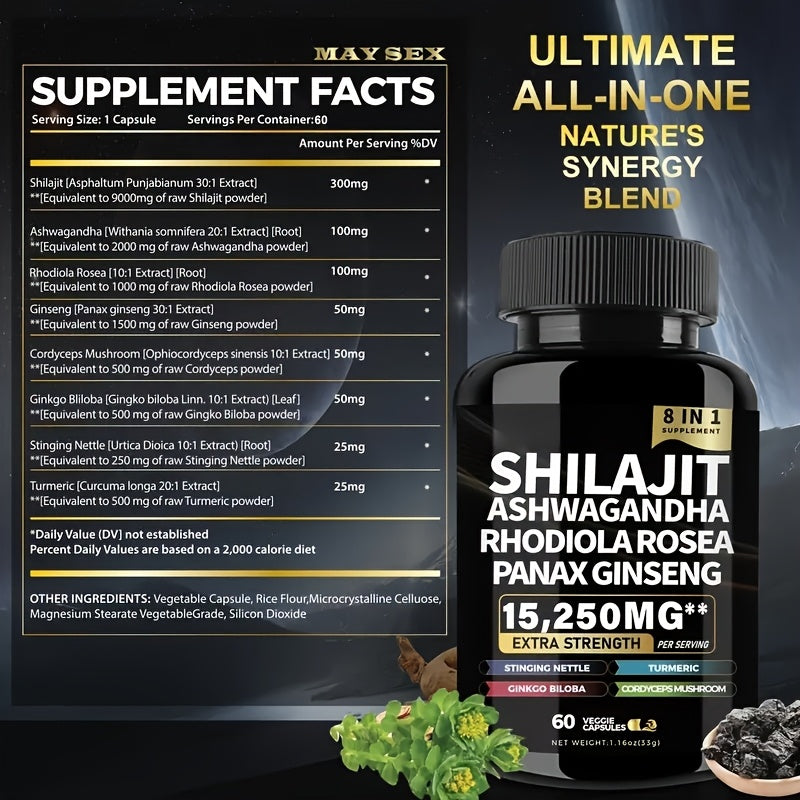 alalar- Shilajit Pure Himalayan 9000MG, Energy Support-شيلاجيت لزيادة الطاقة يعتبر  فيتامين الحياة