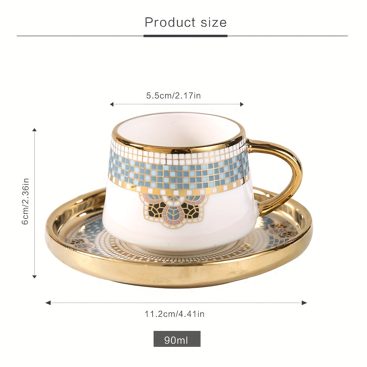 alalar- 6 Cups And 6 Saucers Set- فناجين ايطالية عدد محدود