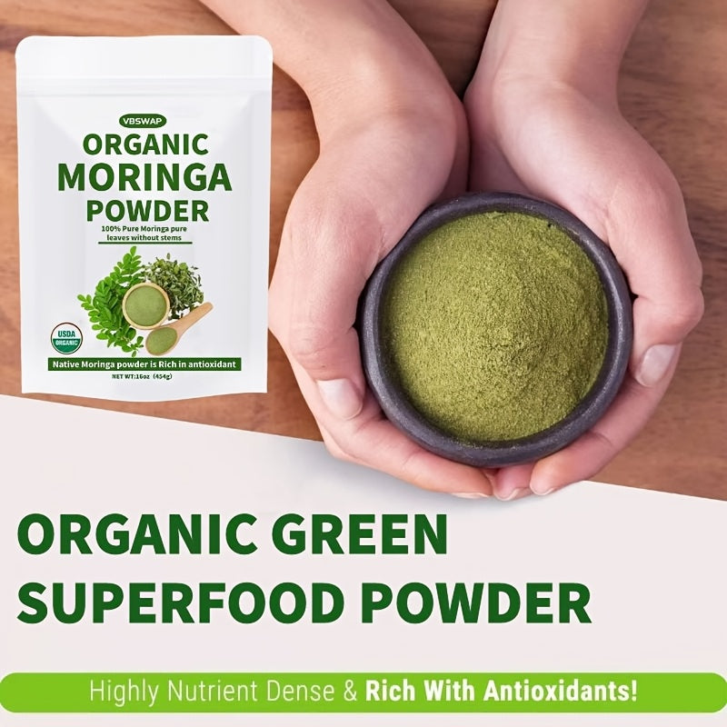 alalar-VBSWAP 16oz USDA Organic Moringa Powder - مسحوق اوراق المورينكا الطبيعي