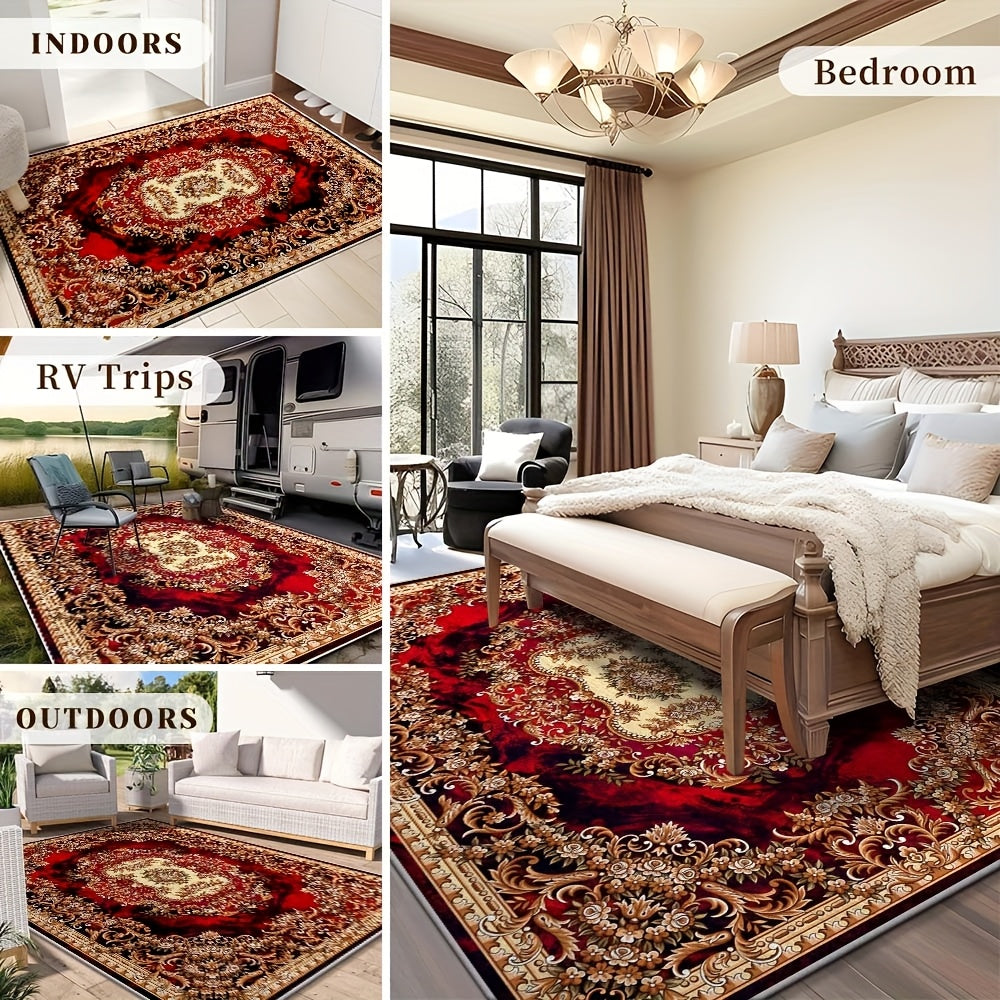 alalar- Soft Velvet Floral Print Carpet | 851 Grams/Square Meter-سجادة فاخرة
