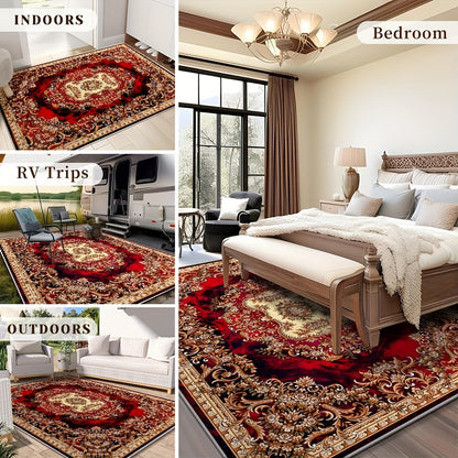 alalar- Soft Velvet Floral Print Carpet | 851 Grams/Square Meter-سجادة فاخرة