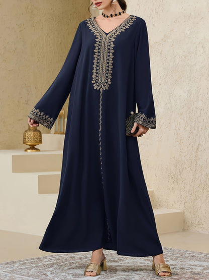 Middle Eastern Special Anjemah Women'S Turkish Long Dress with Arabic Abaya, Kaftan and Jalabiya, Elegant Style