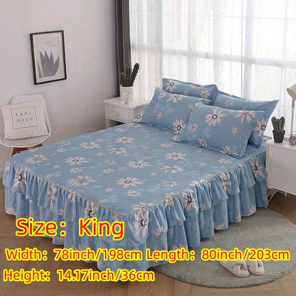 alalar-3pcs (1 Bed Skirt + 2 Pillowcases)-شرشف سرير 3 قطع
