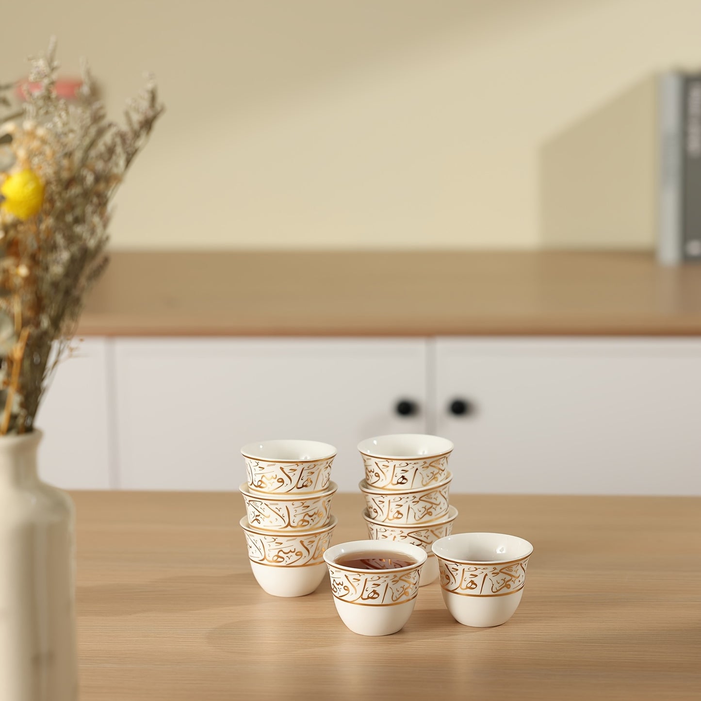 alalar-8pcs Ceramic Espresso Cup Set-فناجين قهوة عربية