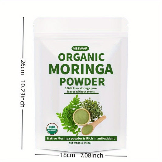 alalar-VBSWAP 16oz USDA Organic Moringa Powder - مسحوق اوراق المورينكا الطبيعي