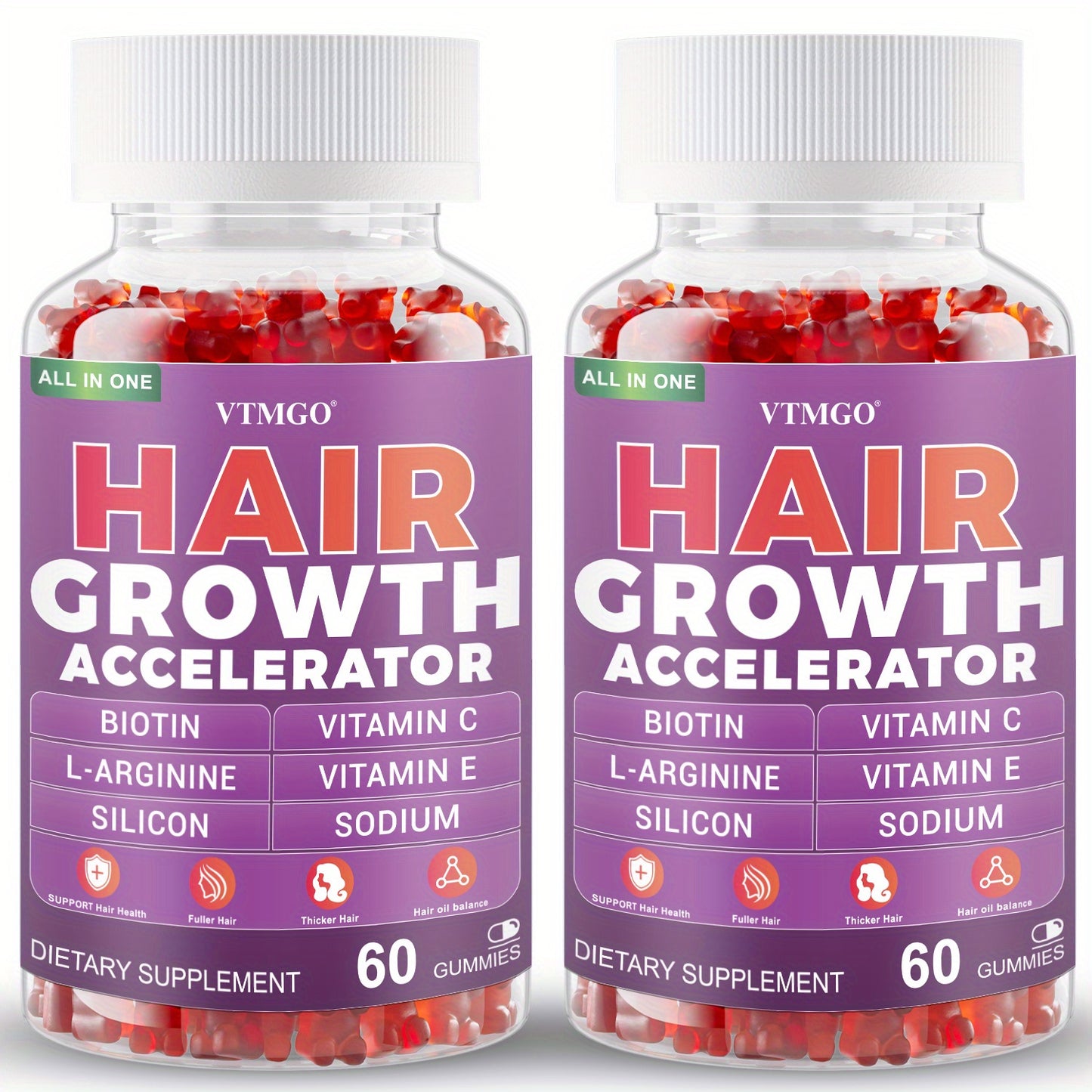 alalar- Fast Acting Hair Growth Supplement with Biotin, Vitamin C&E, L-Arginine & Silicon -تسريع نمو الشعر