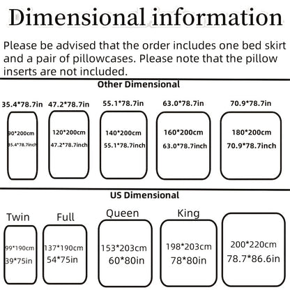 alalar-3pcs (1 Bed Skirt + 2 Pillowcases)-شرشف سرير 3 قطع