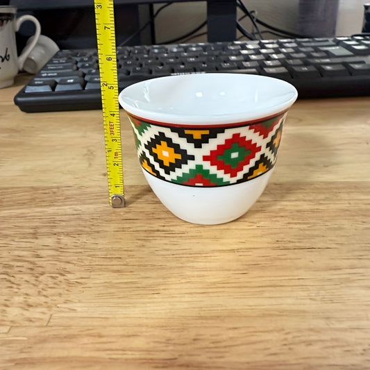 alalar-6pcs Nordic Minimalist Ceramic Espresso Cups with Geometric Patterns - فناجين قهوة 6 قطع