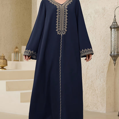 Middle Eastern Special Anjemah Women'S Turkish Long Dress with Arabic Abaya, Kaftan and Jalabiya, Elegant Style