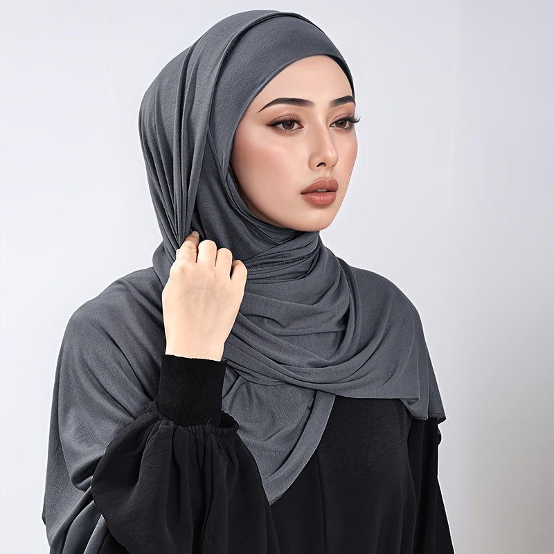 alalar-2pcs Muslim Women's Headscarf Set with Base Cap and Hair Tie-طقم حجاب نسائي مسلم مكون من قطعتين مع غطاء أساسي وربطة شعر،