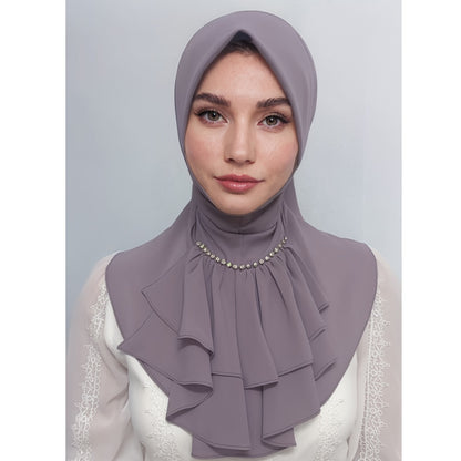 alalar-Hijab Scarf Head Cover - French Direct Style with Leaf Edge -غطاء رأس حجاب - نمط فرنسي مباشر مع حافة ورقة
