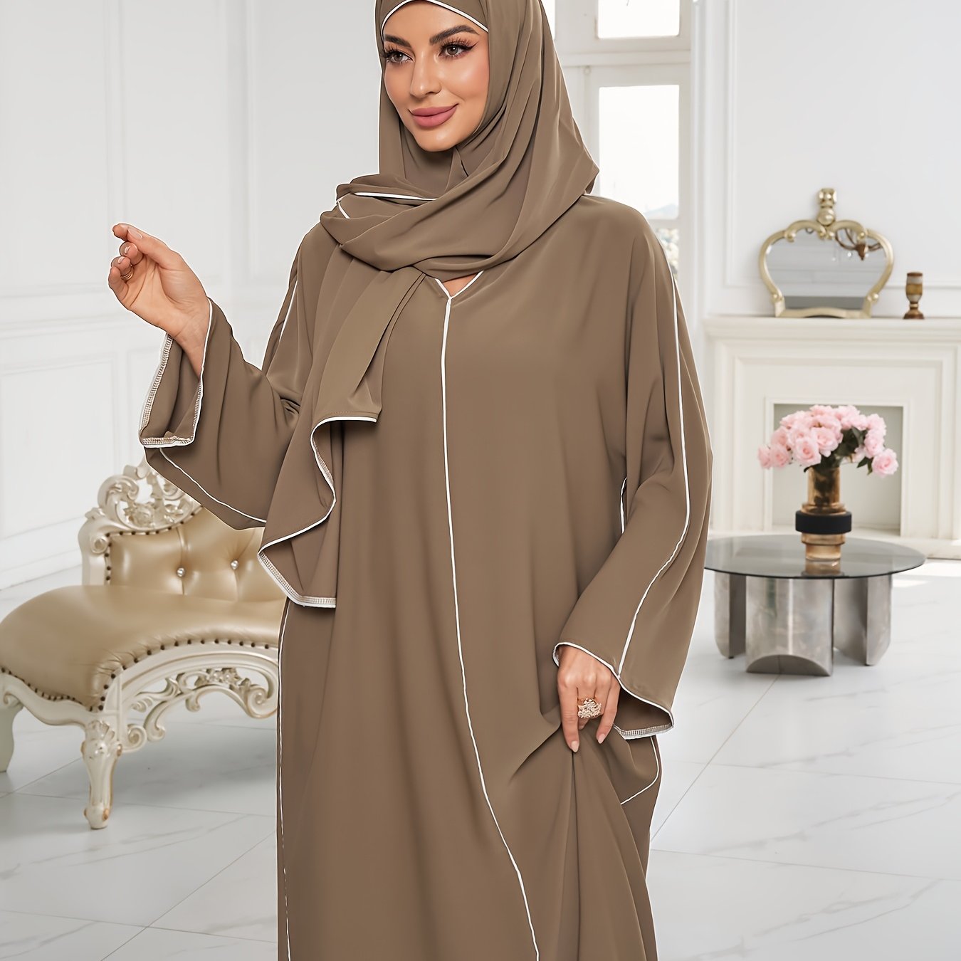 alalar-Scarf-Abaya-1 Set of Hijab + Dress: Stylish
