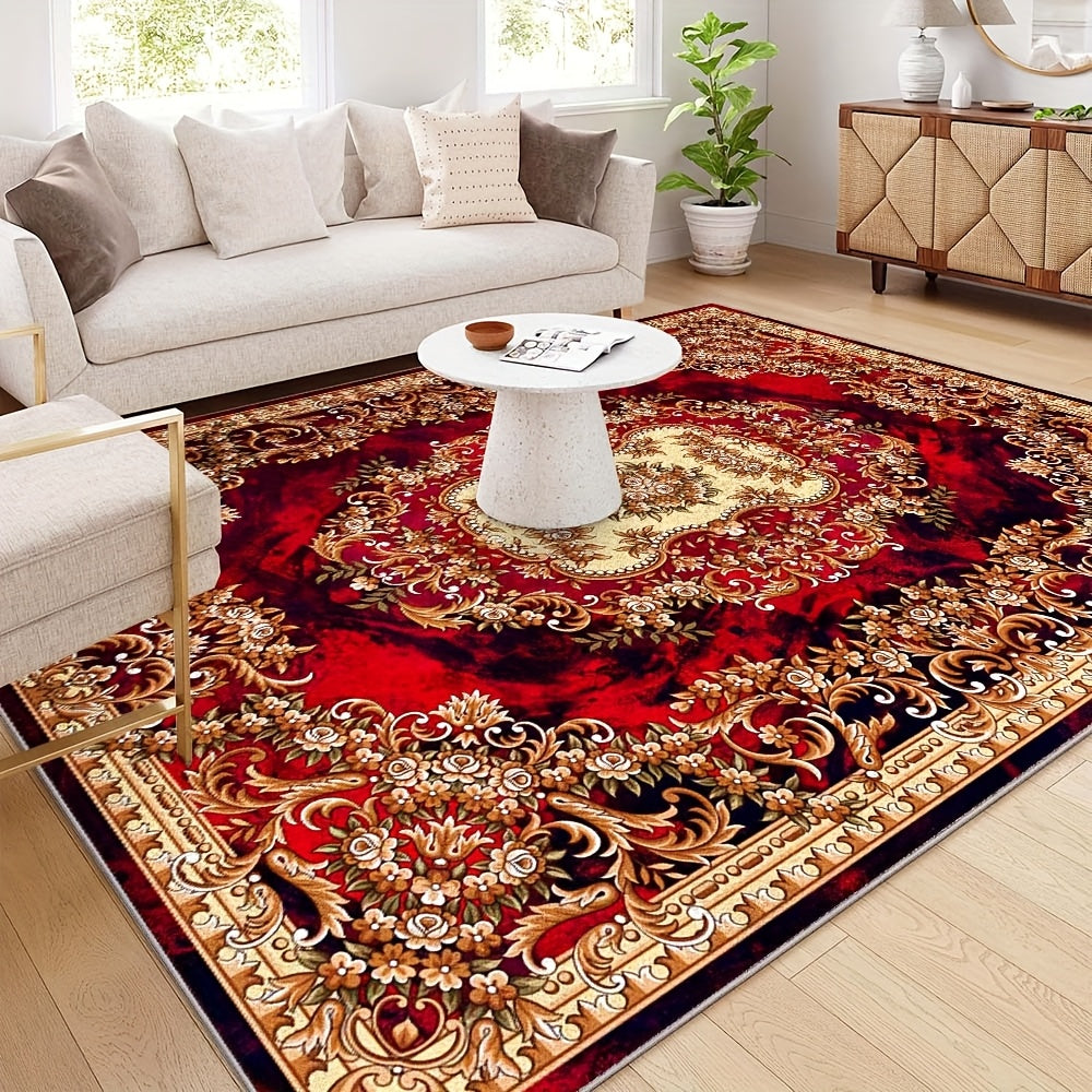 alalar- Soft Velvet Floral Print Carpet | 851 Grams/Square Meter-سجادة فاخرة