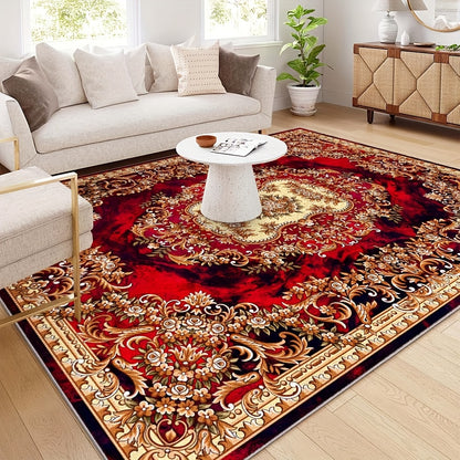 alalar- Soft Velvet Floral Print Carpet | 851 Grams/Square Meter-سجادة فاخرة