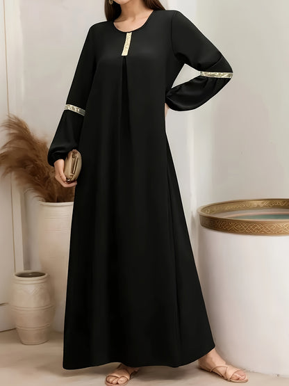 alalar-Scarf-Abaya-Elegant Long Sleeve Abaya Kaftan for Women |عباية أنيقة بأكمام طويلة للنساء