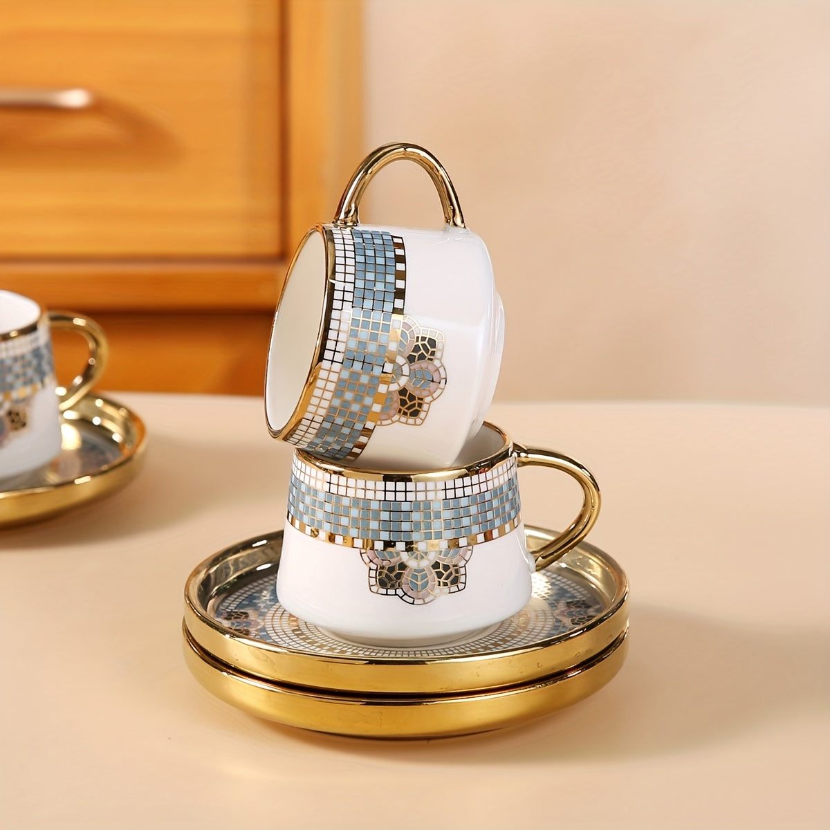 alalar- 6 Cups And 6 Saucers Set- فناجين ايطالية عدد محدود